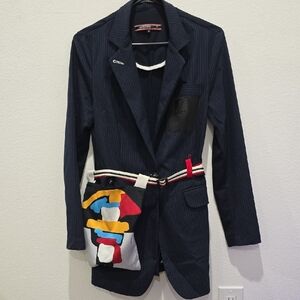 Comme des Garcons Black Blazer with Multicolor Accents